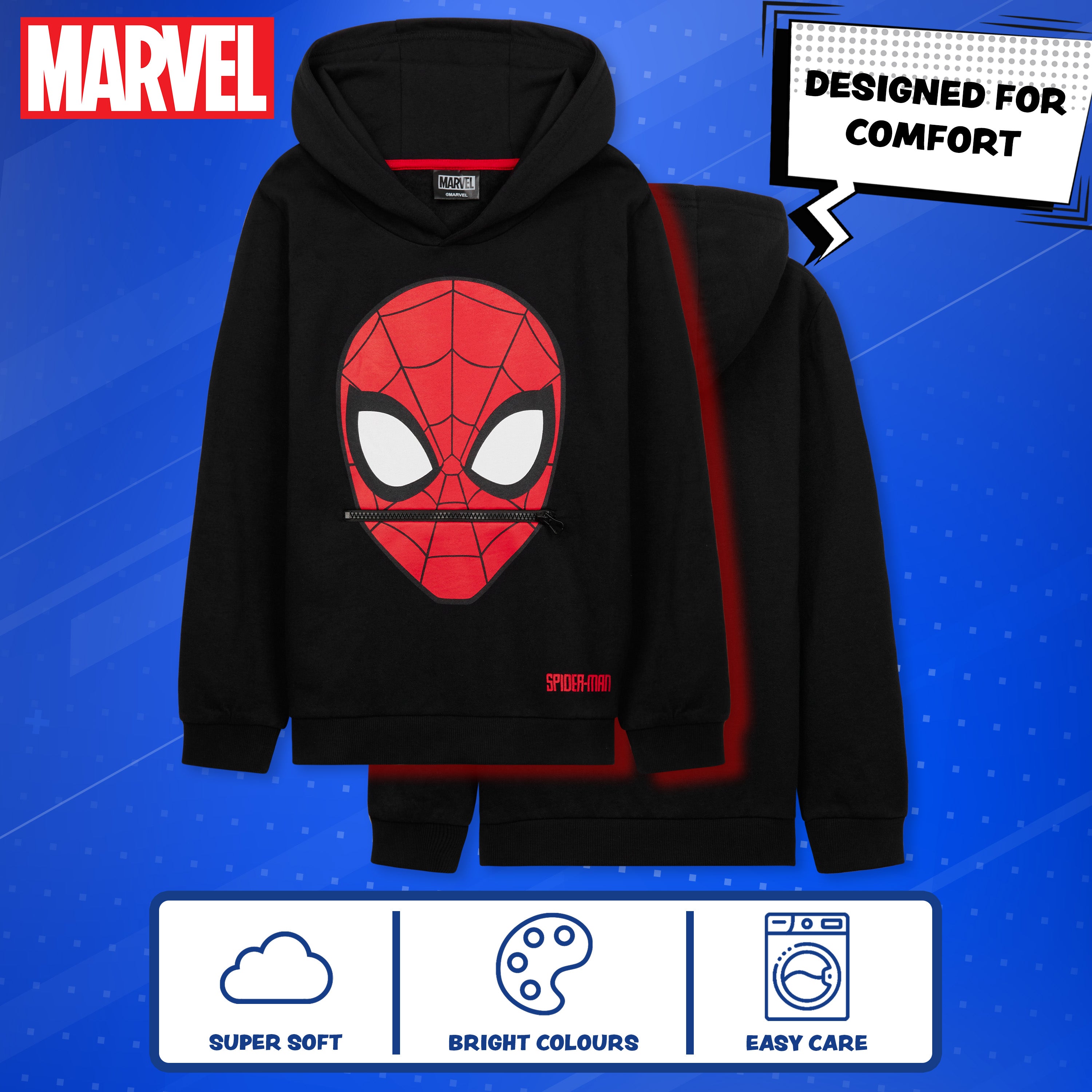 Marvel Boys Hoodie - Spiderman Hooded Sweatshirt for Boys - Get Trend