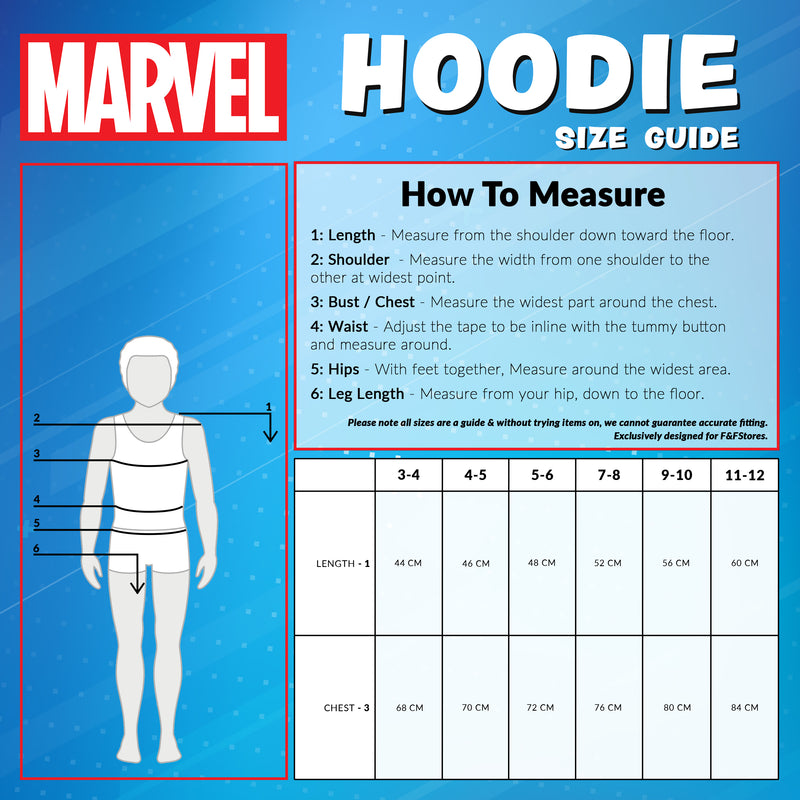 Marvel Boys Hoodie - Spiderman Hooded Sweatshirt for Boys