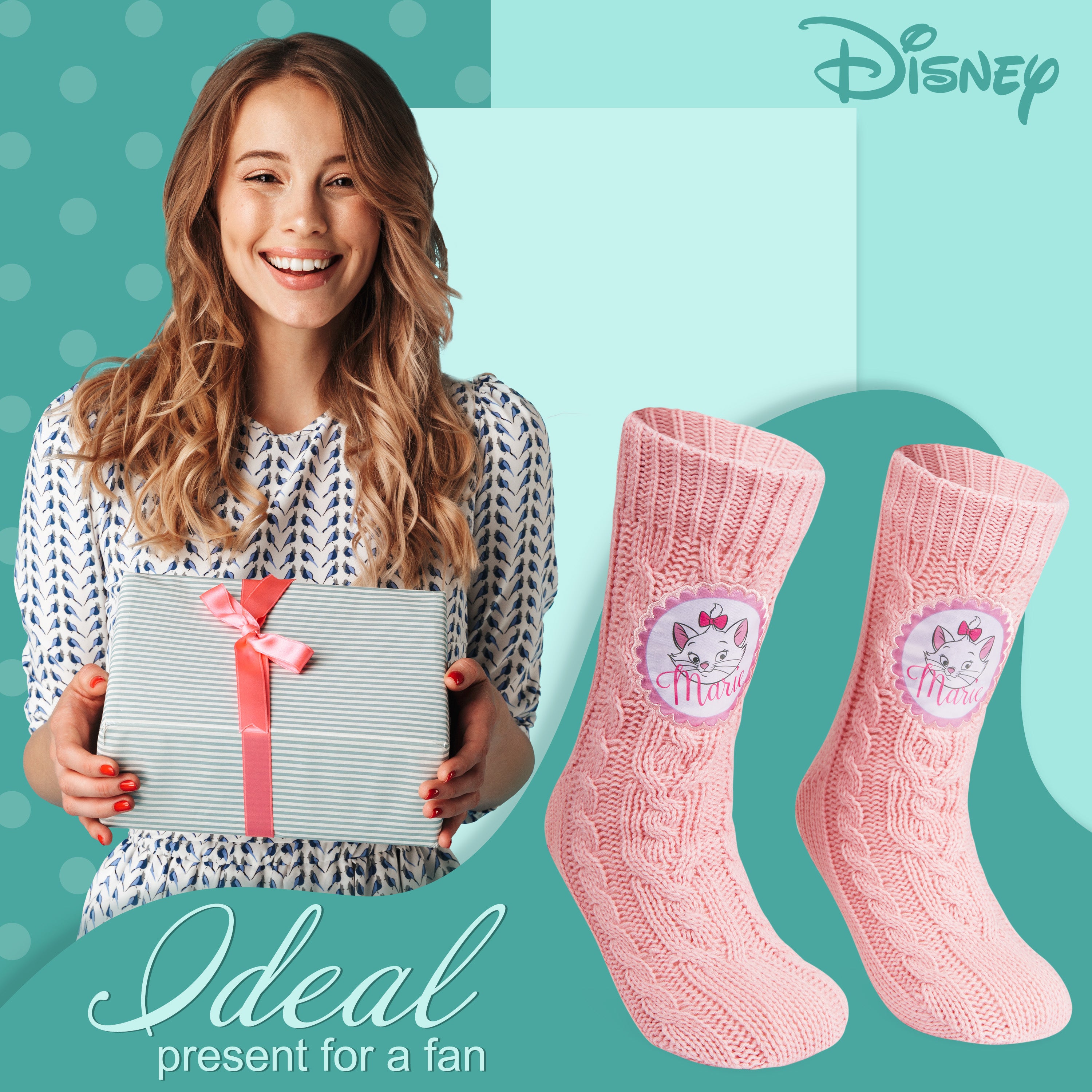 Disney Stitch Fluffy Socks for Women - Pink Marie - Get Trend