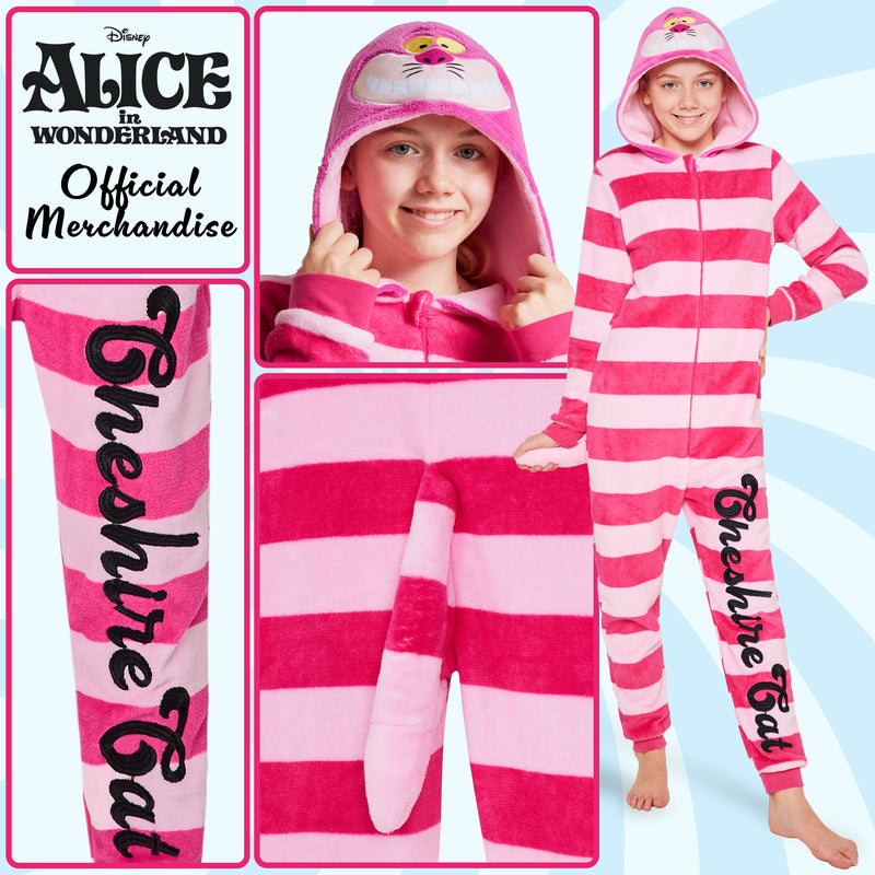 Disney Onesie for Kids - Fleece Onesie for Kids - Alice in Wonderland The Cheshire Cat - Get Trend