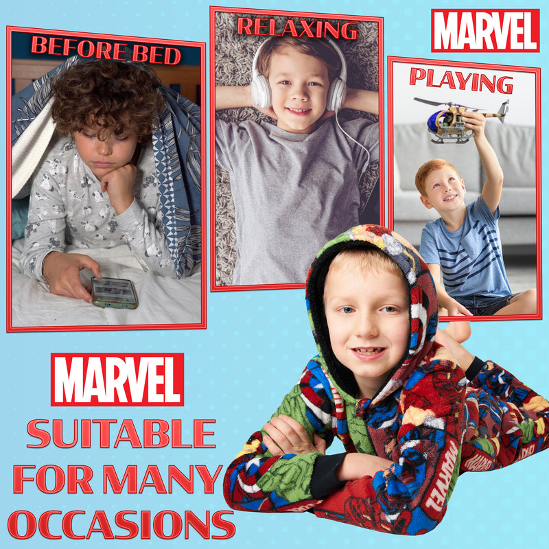 Marvel Fleece Onesie for Boys - Hooded Onesie for Kids - Multicolored