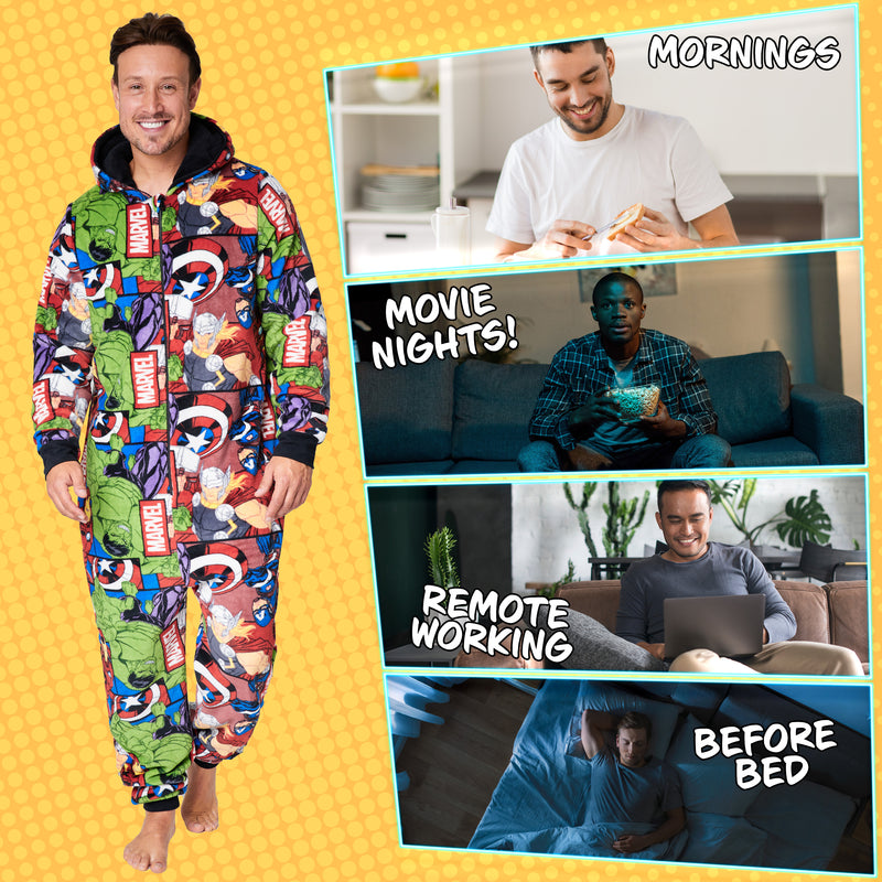Marvel Onesies for Men and Teenagers - Avengers Multicolored - Get Trend