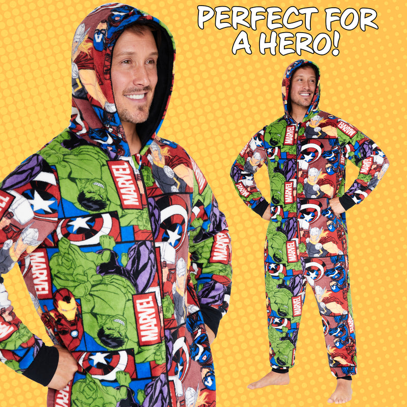 Marvel Onesies for Men and Teenagers - Avengers Multicolored