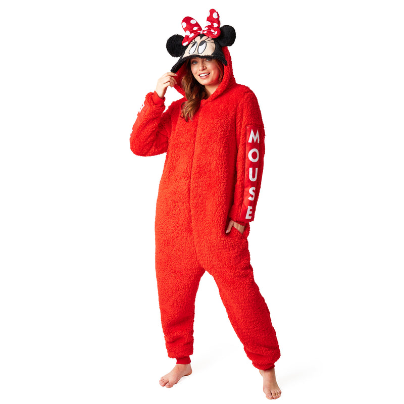 Disney Fleece Onesie for Adults - Red Minnie