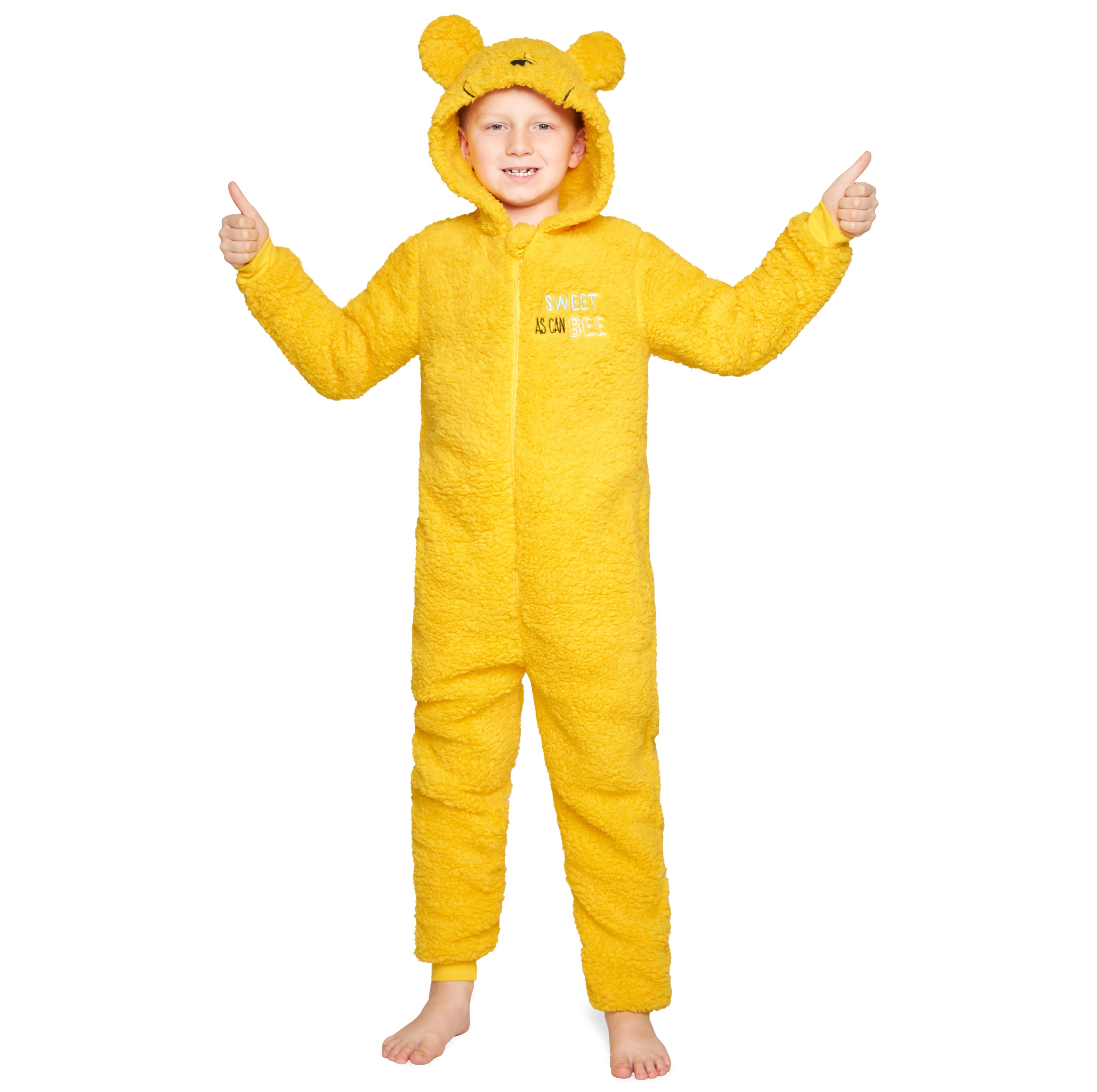 Disney Fleece Onesie for Kids & Teenagers - Yellow Winnie - Get Trend