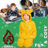 Disney Fleece Onesie for Kids & Teenagers - Yellow Winnie - Get Trend