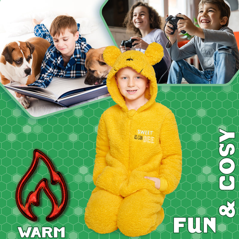 Disney Fleece Onesie for Kids & Teenagers - Yellow Winnie