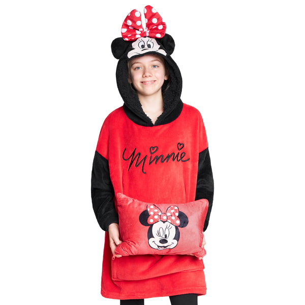 Disney Hoodie  for Kids -  2 in 1 Oversized Fleece Hoodie - Red Minnie - Get Trend