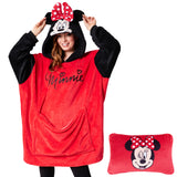 Disney Blanket Hoodie - Adults 2 in 1 Oversized Fleece Hoodie Minnie Mouse