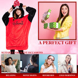 Disney Blanket Hoodie - Adults 2 in 1 Oversized Fleece Hoodie Minnie Mouse