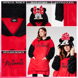 Disney Blanket Hoodie - Adults 2 in 1 Oversized Fleece Hoodie Minnie Mouse