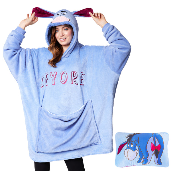 Disney Blanket Hoodie - Adults 2 in 1 Oversized Fleece Hoodie - Eeyore - Get Trend