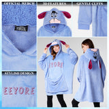 Disney Blanket Hoodie - Adults 2 in 1 Oversized Fleece Hoodie - Eeyore - Get Trend