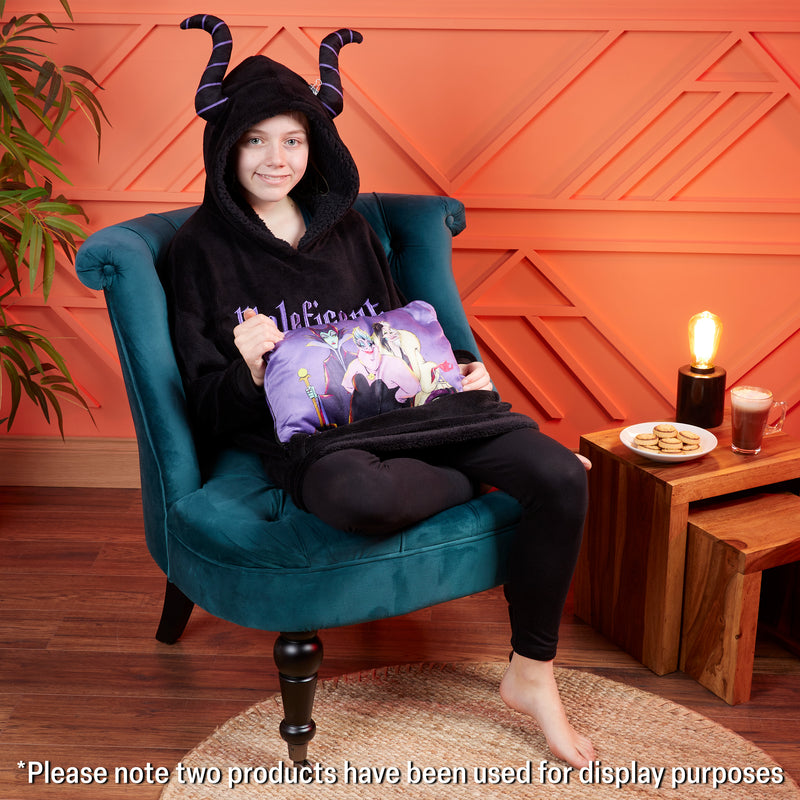 Disney Hoodie  for Kids -  2 in 1 Oversized Fleece Hoodie - Maleficent