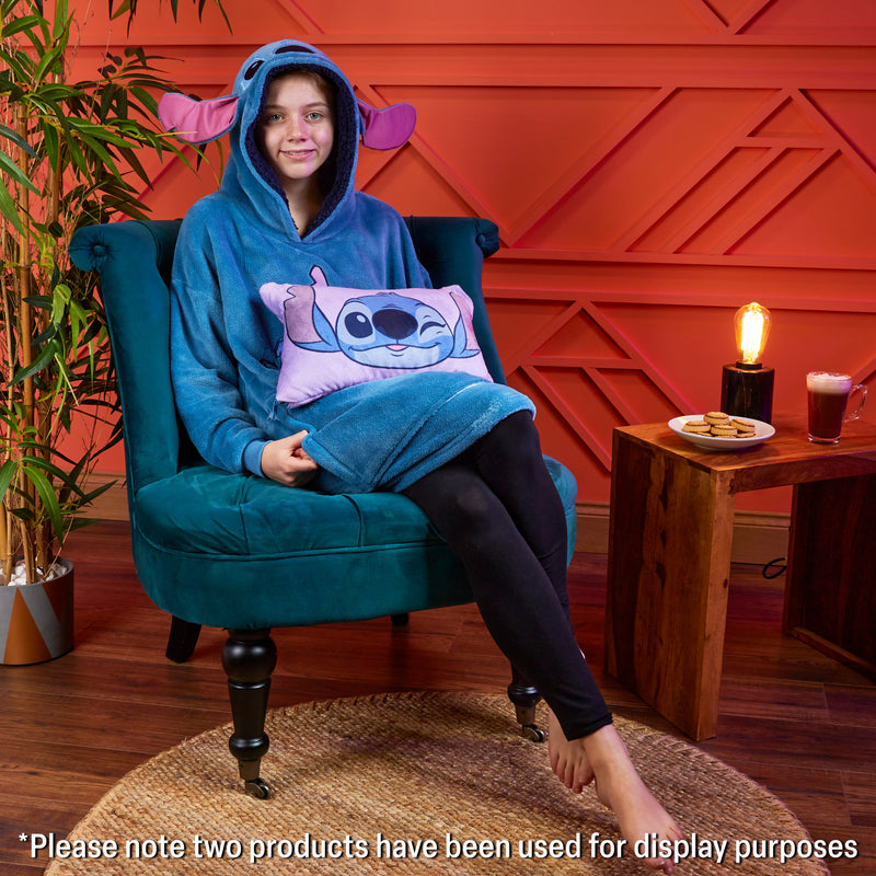 Disney Hoodie  for Kids -  2 in 1 Oversized Fleece Hoodie - Blue Stitch - Get Trend
