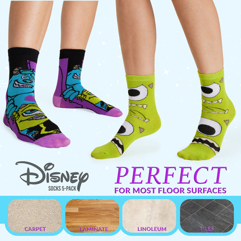 Disney Ladies Socks, Pack of 5 Soft Ankle Socks for Women - Monsters INC. - Get Trend