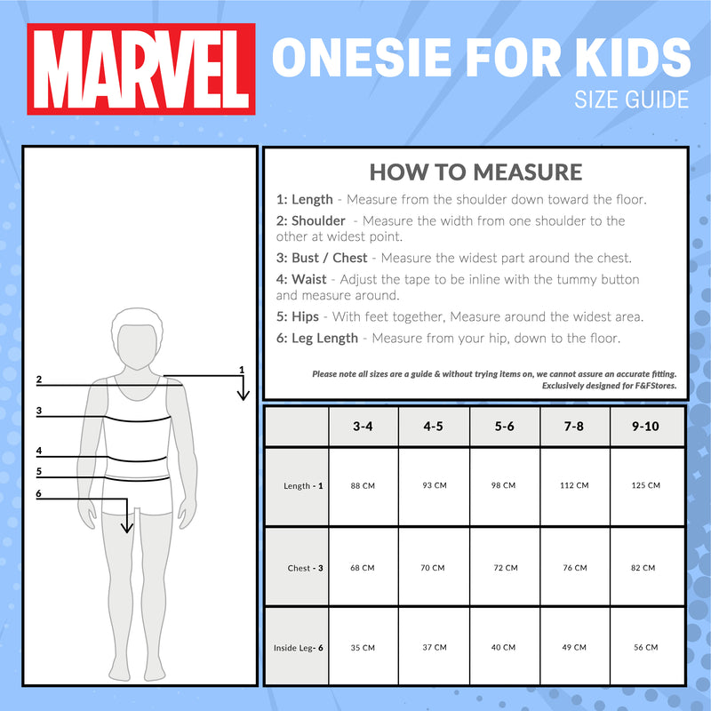 Marvel Fleece Onesie for Boys - Warm Hooded Onesie for Kids - Spiderman