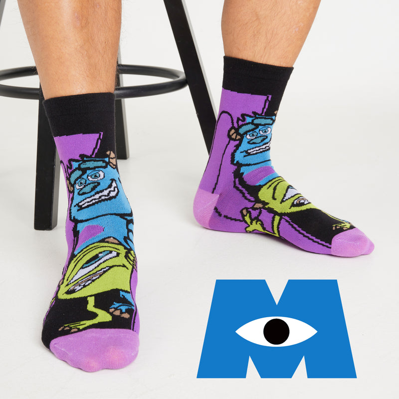 Disney Mens Socks - Pack of 5 Crew Socks for Men - Monsters INC.