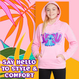 Disney Stitch Hoodie for Girls Teens, Warm Hooded Sweatshirt Soft Fashion Jumper