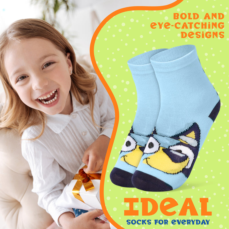 Bluey Boys Calf Socks, Soft Breathable Kids Socks Pack of 5 - Gifts for Boys