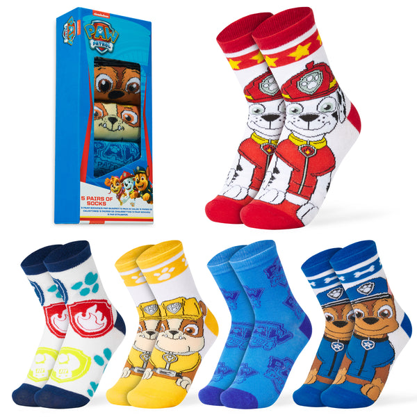 Paw Patrol Boys Calf Socks, Soft Breathable Kids Socks Pack of 5 - Boys Gifts
