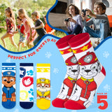 Paw Patrol Boys Calf Socks, Soft Breathable Kids Socks Pack of 5 - Boys Gifts