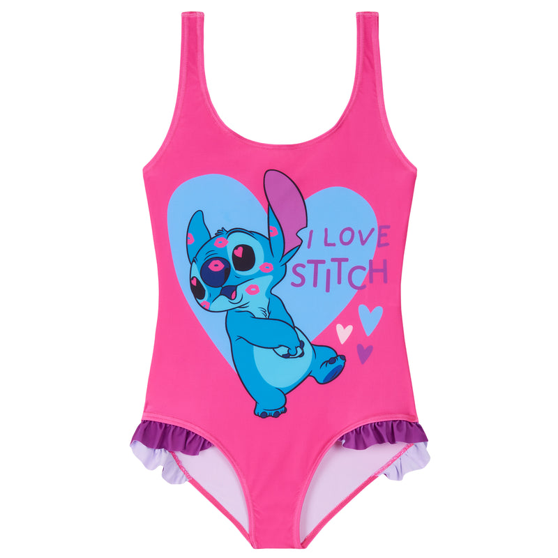 Disney Girls One Piece Swimming Costume, Comfortable Stretchy Swimsuit - Girls Gifts