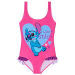 Disney Stitch Girls Swimming Costume Stretchy One Piece Swimsuit - Get Trend