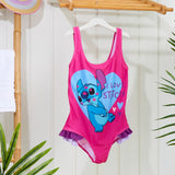 Disney Stitch Girls Swimming Costume Stretchy One Piece Swimsuit - Get Trend