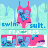 Disney Stitch Girls Swimming Costume Stretchy One Piece Swimsuit - Get Trend