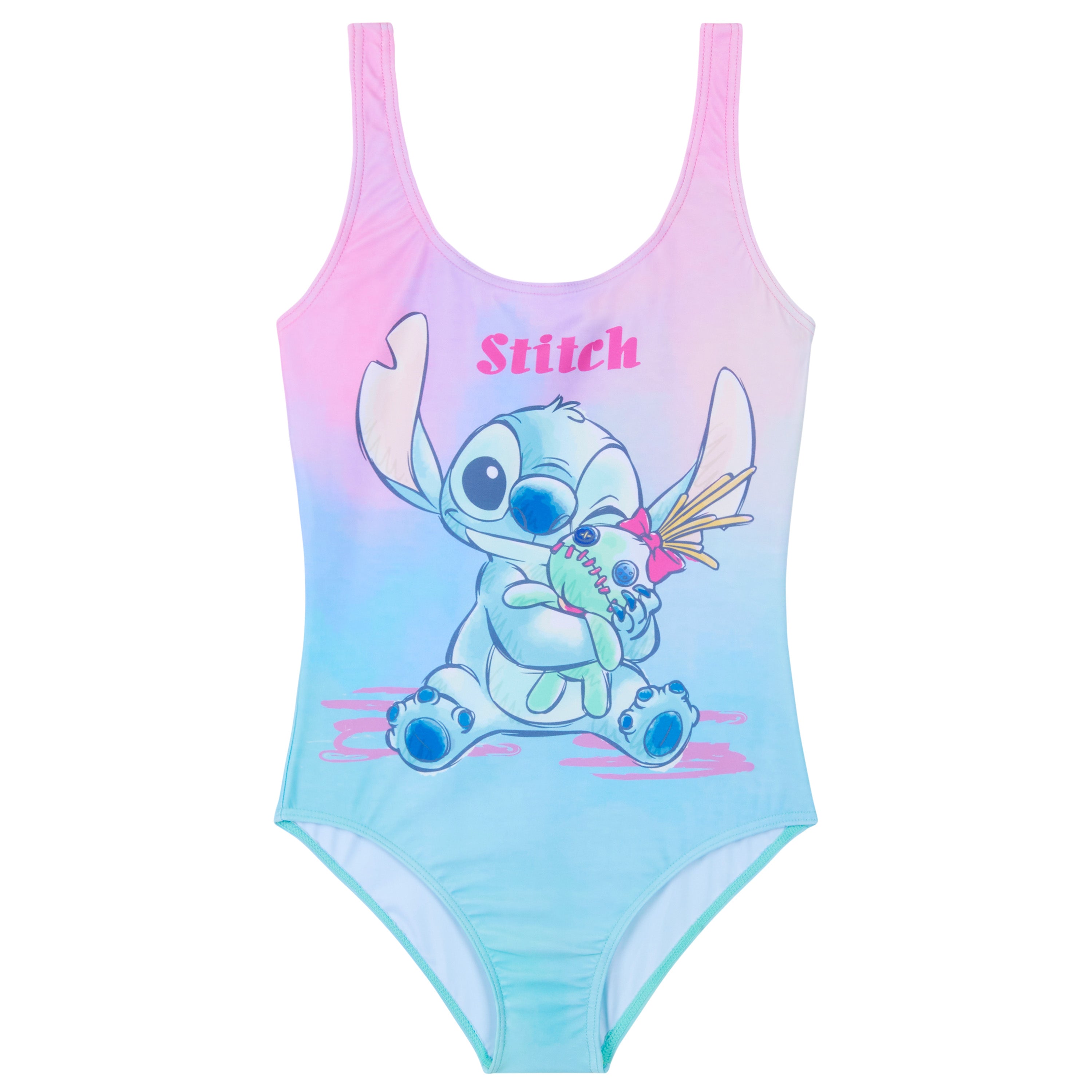 Disney Stitch Girls Swimming Costume Stretchy One Piece Swimsuit - Get Trend