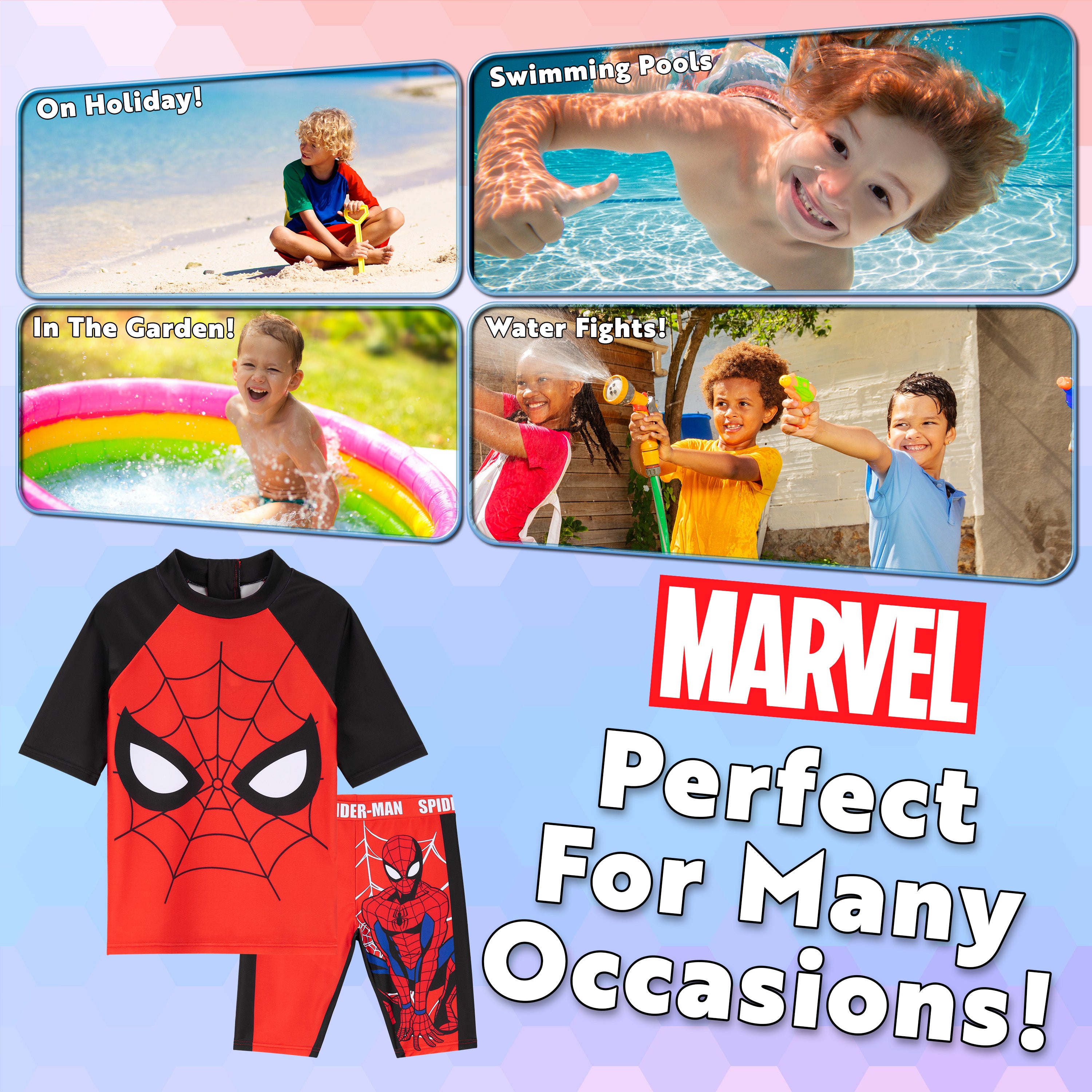 Marvel Boys 2 Piece Swimwear Set for Kids - Beach, Pool, Holiday Essentials - Get Trend