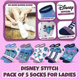 Disney Womens Ankle Socks, Soft and Breathable Socks Pack of 5 - Gifts for Her