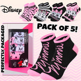 Disney Womens Ankle Socks, Soft and Breathable Socks Pack of 5 - Gifts for Her