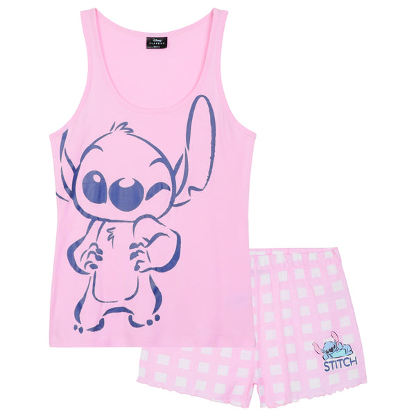 Disney Stitch Womens Short Pyjamas Set, Comfy Lounge Wear - Stitch Gifts - Get Trend