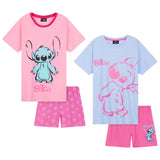 Disney Stitch Girls Short Pyjama Sets, Cosy Breathable Loungewear - Stitch Gifts - Get Trend