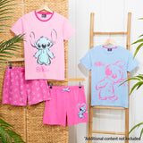 Disney Stitch Girls Short Pyjama Sets, Cosy Breathable Loungewear - Stitch Gifts - Get Trend