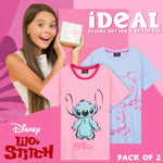 Disney Stitch Girls Short Pyjama Sets, Cosy Breathable Loungewear - Stitch Gifts - Get Trend