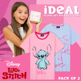 Disney Stitch Girls Short Pyjama Sets, Cosy Breathable Loungewear - Stitch Gifts - Get Trend