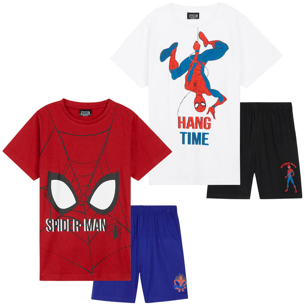 Marvel Boys Short Pyjamas Set, Breathable Loungewear Pack of 2 - Boys Gifts