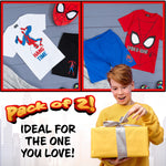 Marvel Spiderman Boys Short Pyjamas Set, Breathable Loungewear Pack of 2 - Get Trend
