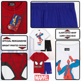 Marvel Spiderman Boys Short Pyjamas Set, Breathable Loungewear Pack of 2 - Get Trend