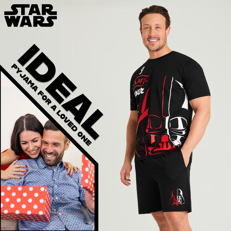 Disney Star Wars Mens Short Pyjamas Set, Comfy Loungewear - Dad Gifts