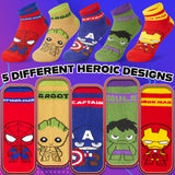 Marvel Avengers Socks for Boys Teens, Pack of 5 Ankle Socks, Soft & Breathable, Boys Gifts - Get Trend