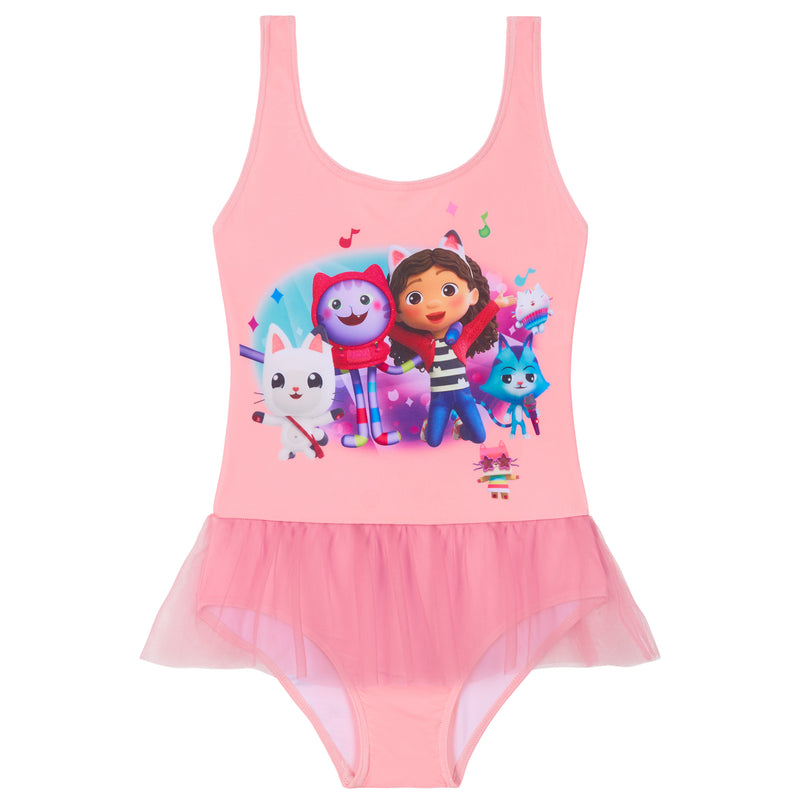 Gabby's Dollhouse Girls Swimming Costume, One Piece Swimsuit for Beach or Pool