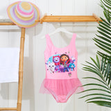 Gabby's Dollhouse Girls Swimming Costume, One Piece Swimsuit for Beach or Pool