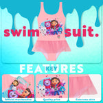 Gabby's Dollhouse Girls Swimming Costume, One Piece Swimsuit - Get Trend