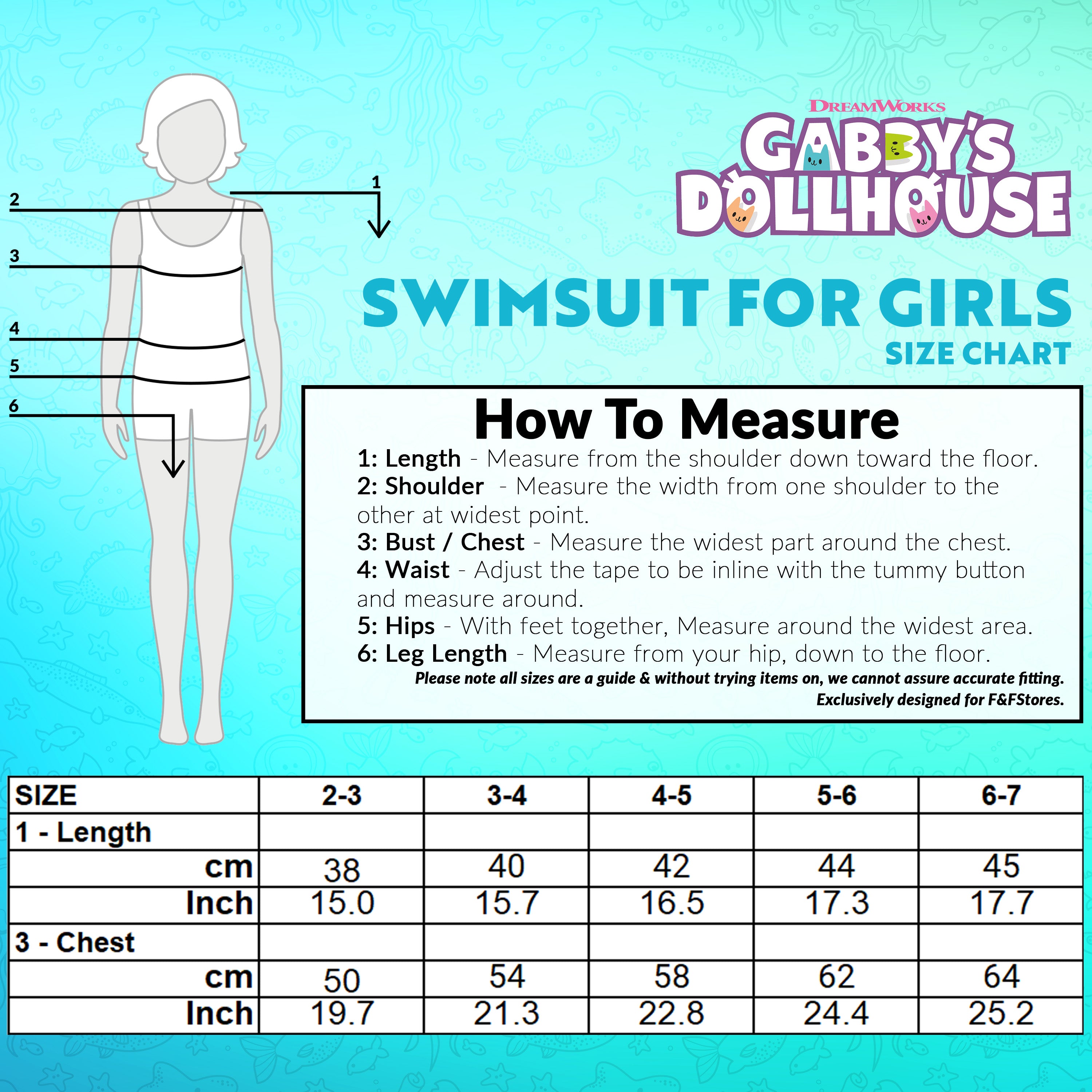 Gabby's Dollhouse Girls Swimming Costume, One Piece Swimsuit - Get Trend