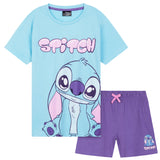 Disney Stitch Girls Short Pyjama Sets, Cosy Breathable Loungewear - Stitch Gifts