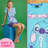 Disney Stitch Girls Short Pyjama Sets, Cosy Breathable Loungewear - Stitch Gifts